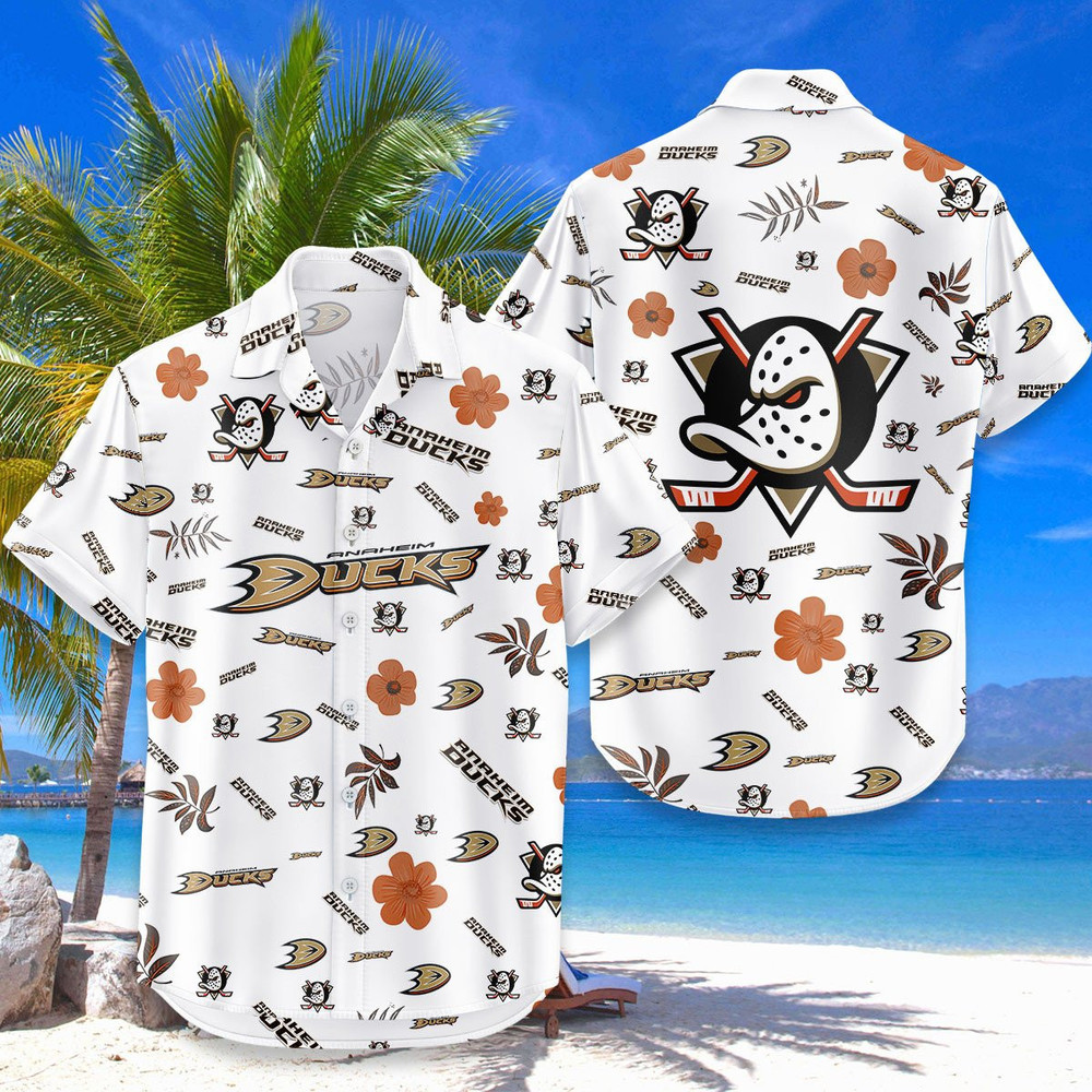 Anaheim Ducks Hawaiian Shirt Tropical Beach