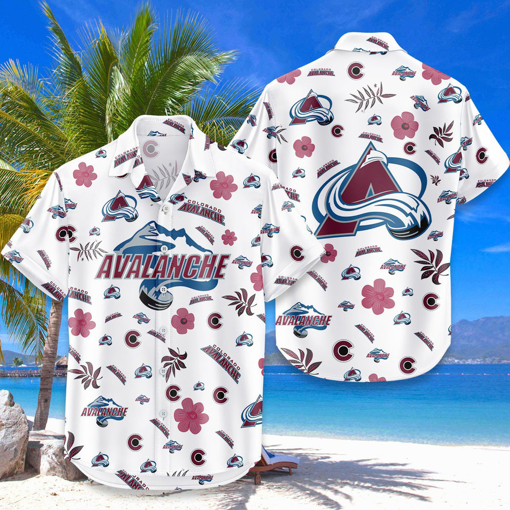 Colorado Avalanche Hawaiian Shirt Tropical Beach