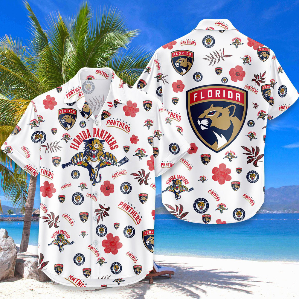 Florida Panthers Hawaiian Shirt Tropical Beach