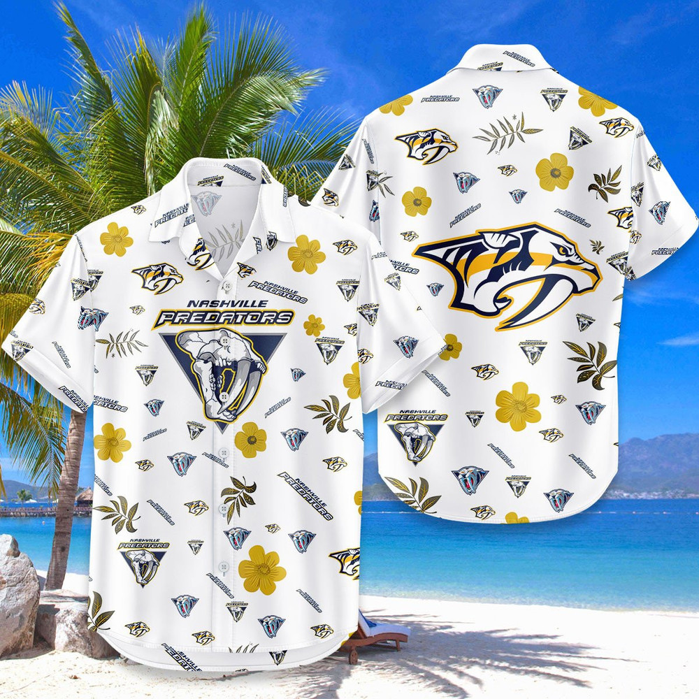 Nashville Predators Hawaiian Shirt Tropical Beach