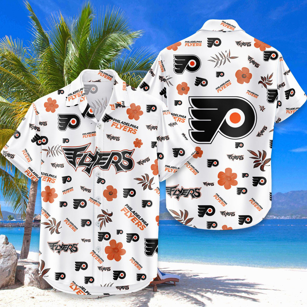 Philadelphia Flyers Hawaiian Shirt Tropical Beach