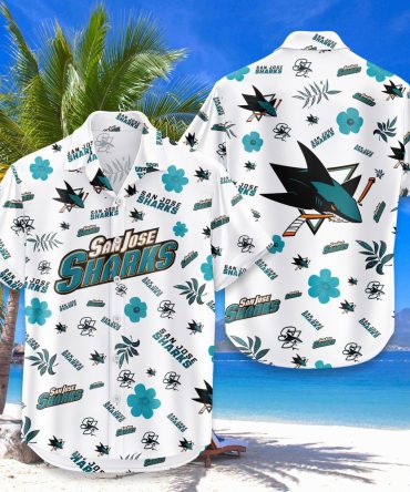 San Jose Sharks Hawaiian Shirt Tropical Beach