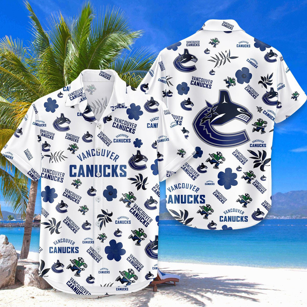 Vancouver Canucks Hawaiian Shirt Tropical Beach