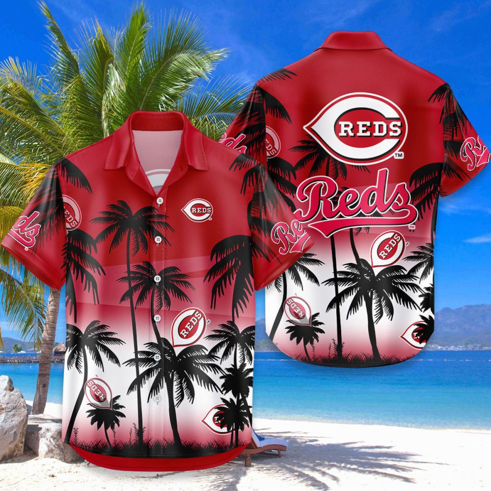 Cincinnati Reds Hawaiian Shirt Coconut Tree