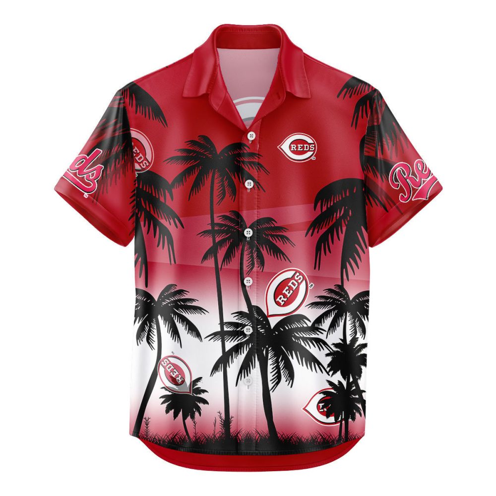 Cincinnati Reds Hawaiian Shirt Coconut Tree - Image 2