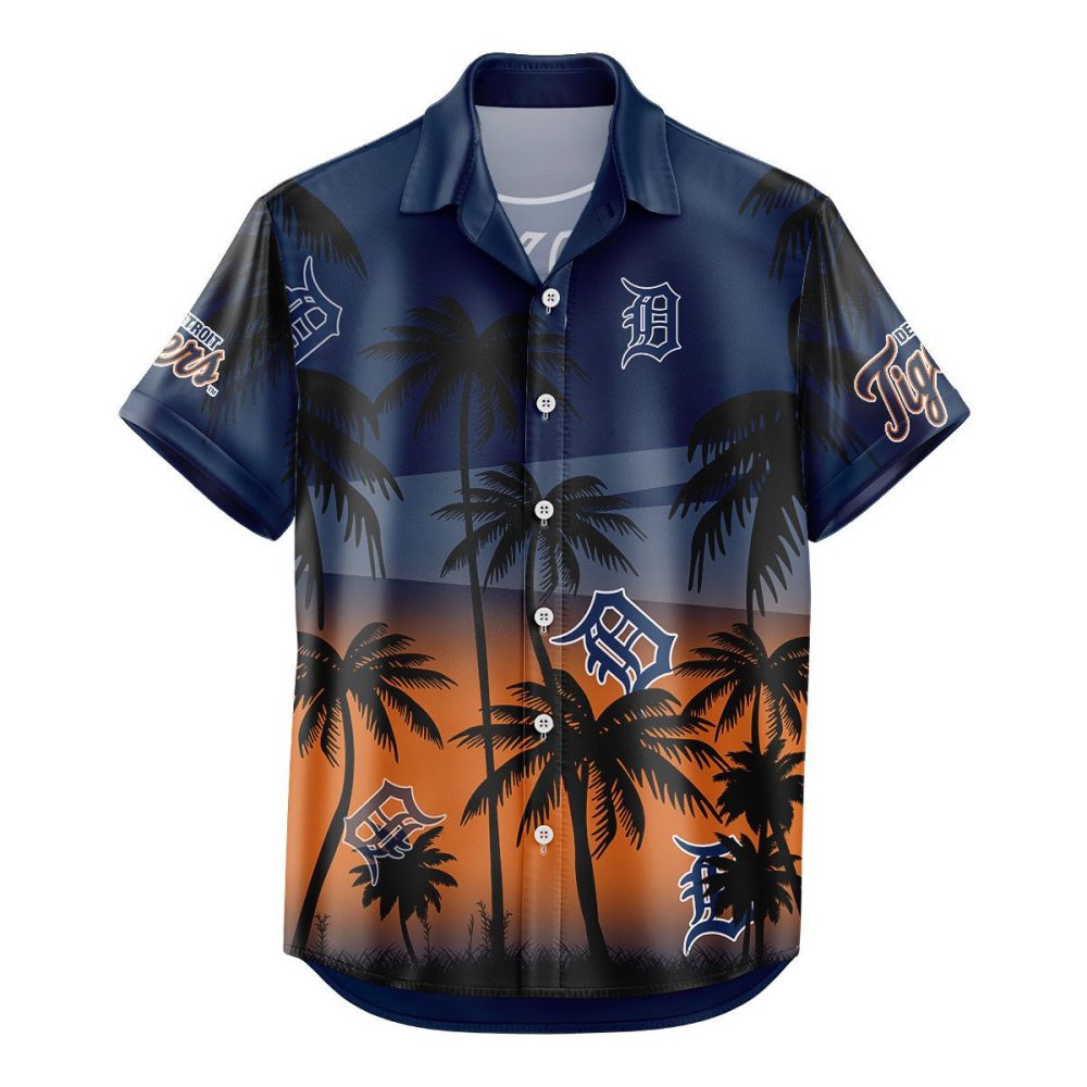 Detroit Tigers Hawaiian Shirt Coconut Tree - Image 2