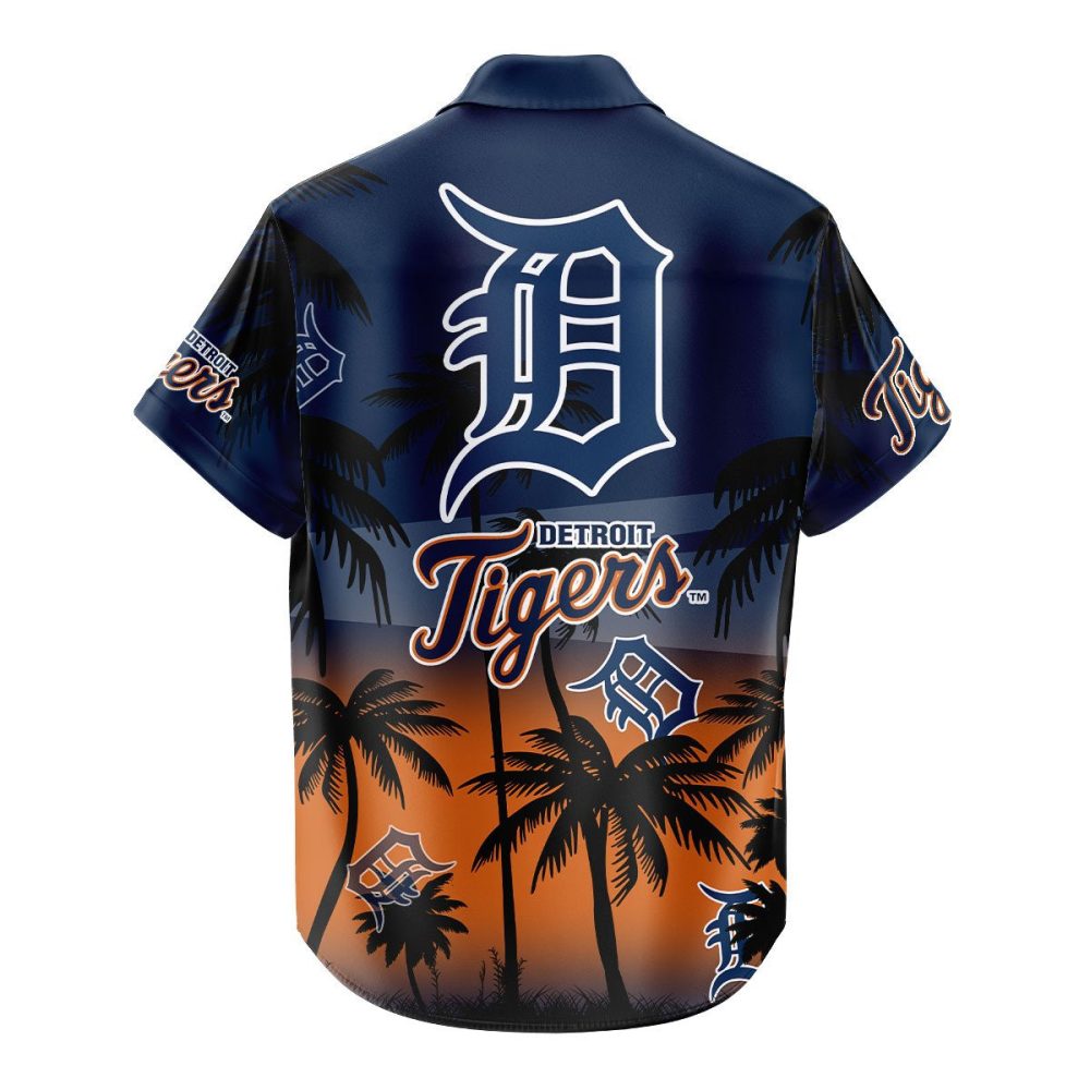 Detroit Tigers Hawaiian Shirt Coconut Tree - Image 3