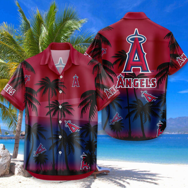 Los Angeles Angels Hawaiian Shirt Coconut Tree - Image 4
