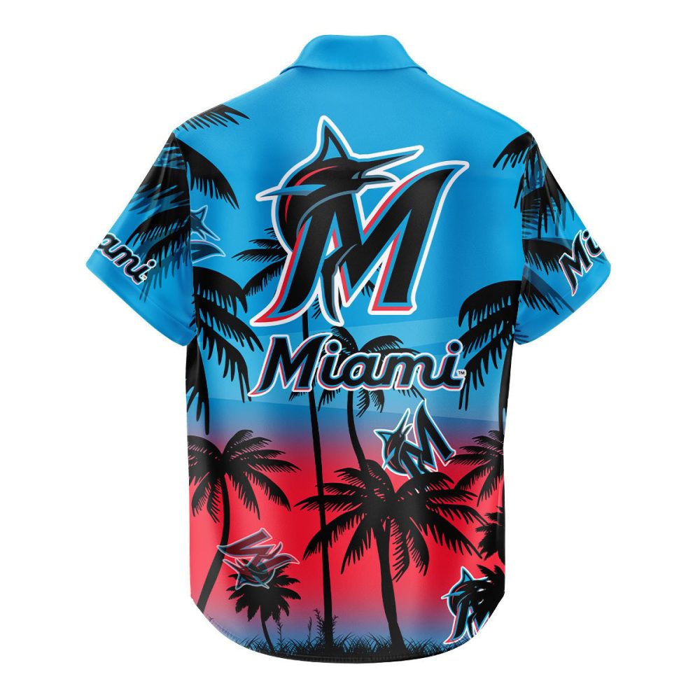 Miami Marlins Hawaiian Shirt Coconut Tree - Image 3