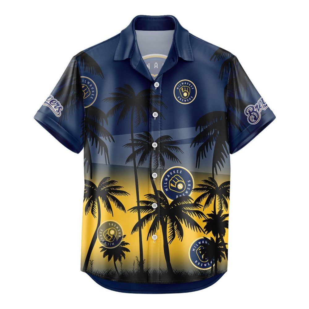 Milwaukee Brewers Hawaiian Shirt Coconut Tree - Image 2