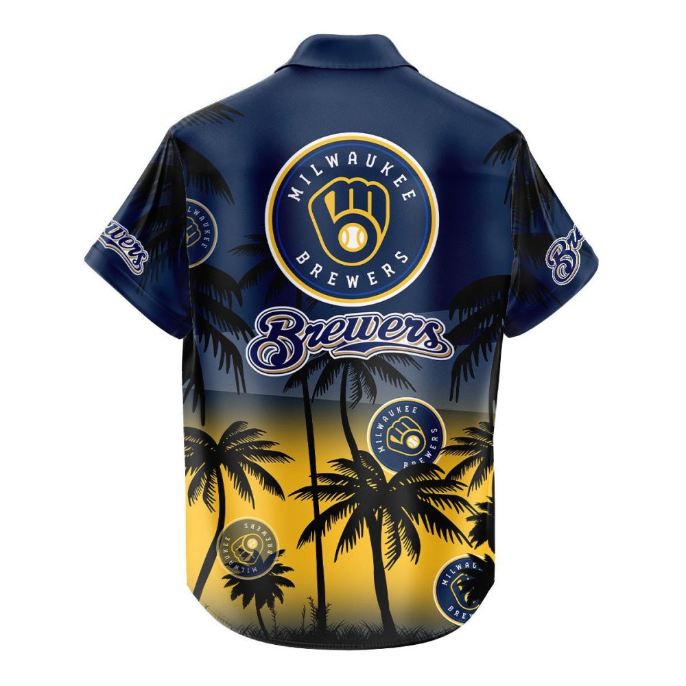 Milwaukee Brewers Hawaiian Shirt Coconut Tree - Image 3