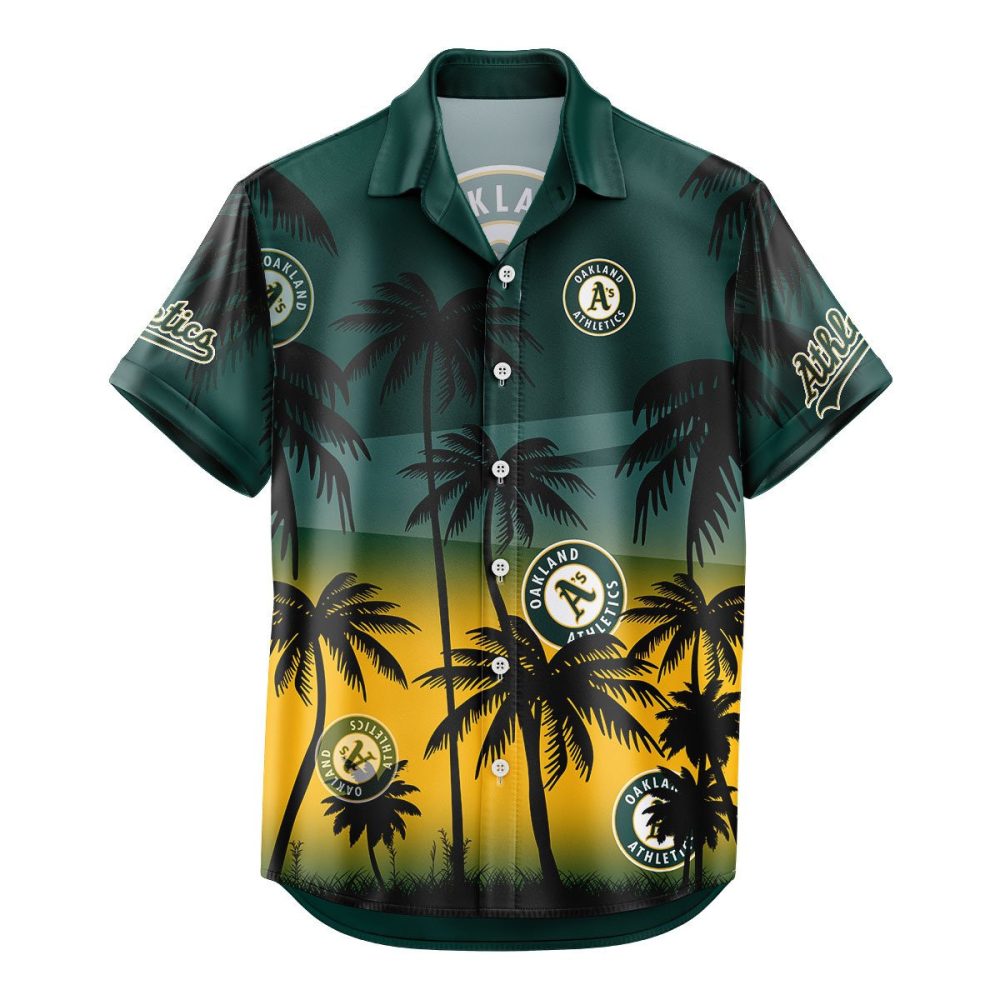 Oakland Athletics Hawaiian Shirt Coconut Tree - Image 2