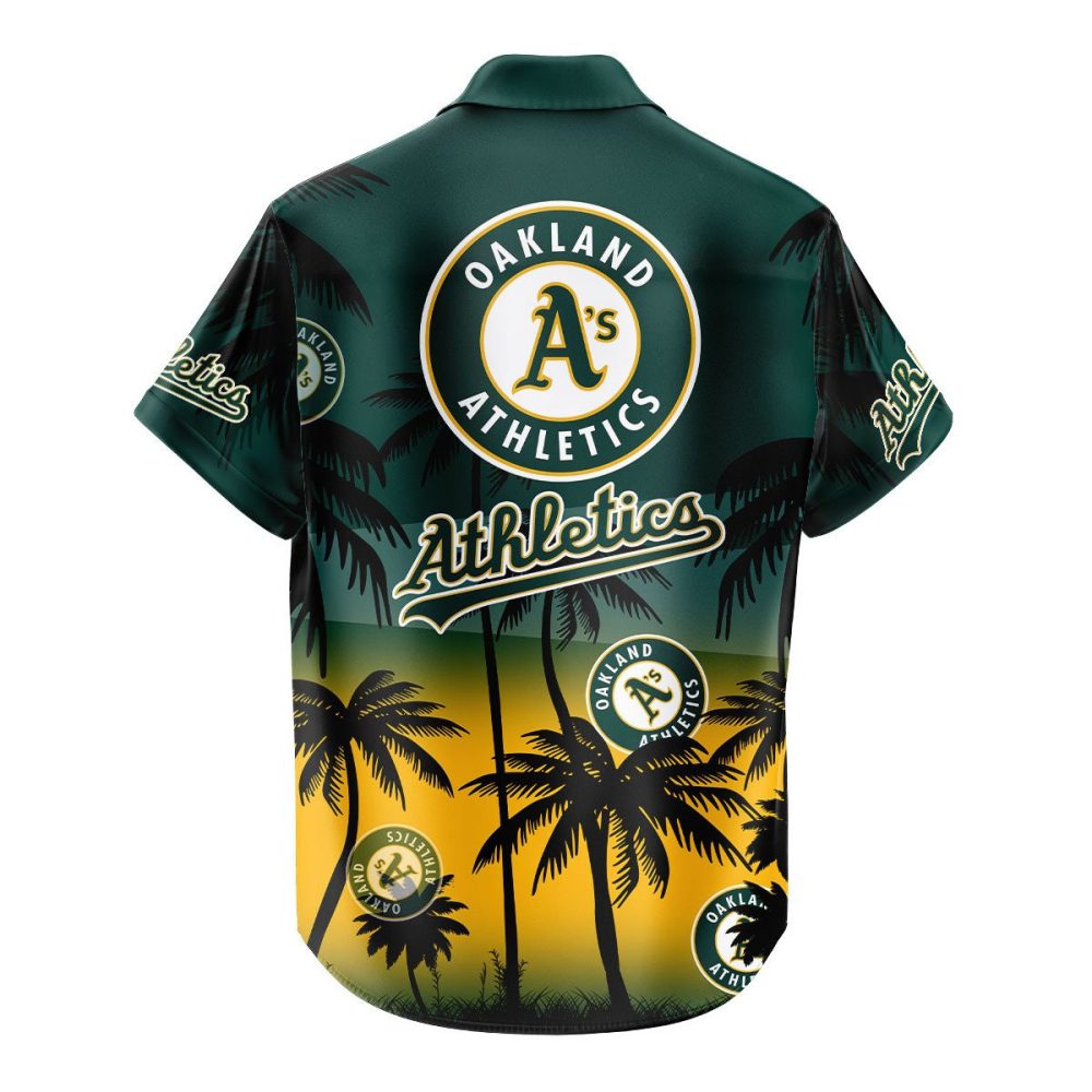 Oakland Athletics Hawaiian Shirt Coconut Tree - Image 3