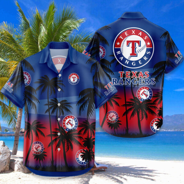 Texas Rangers Hawaiian Shirt Coconut Tree - Image 4