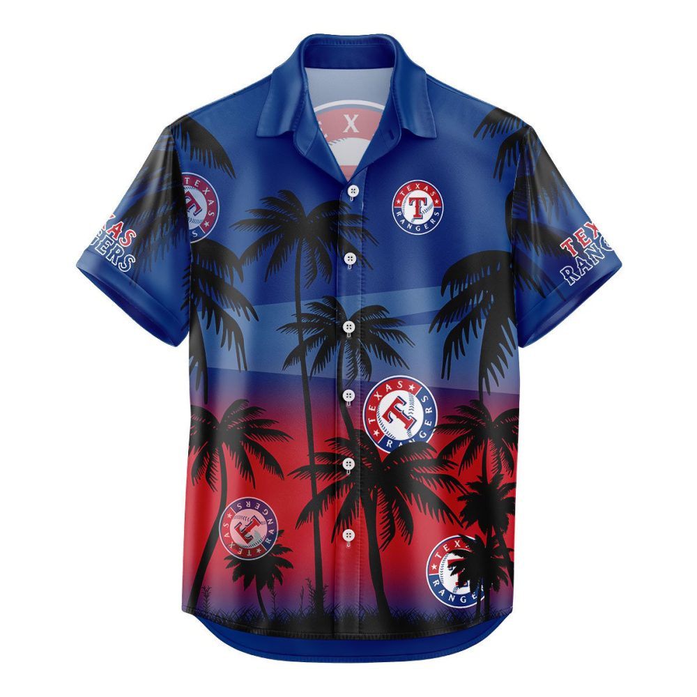 Texas Rangers Hawaiian Shirt Coconut Tree - Image 2