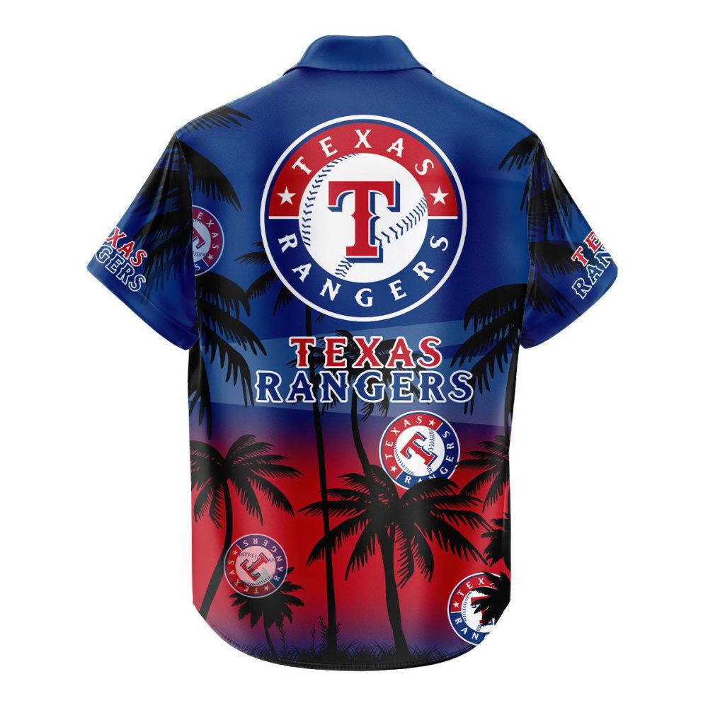Texas Rangers Hawaiian Shirt Coconut Tree - Image 3