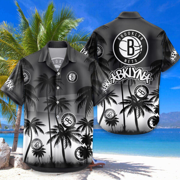 Brooklyn Nets Hawaiian Shirt Coconut Tree - Image 4
