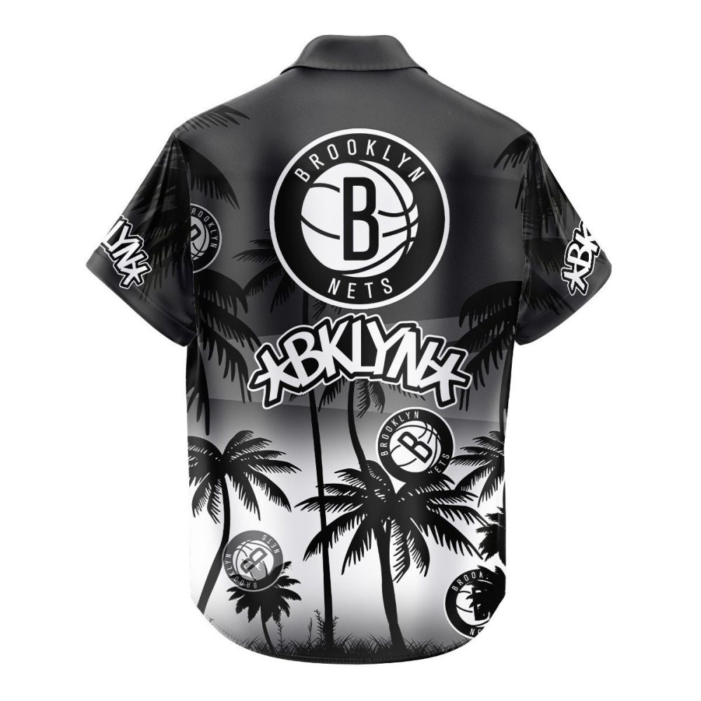 Brooklyn Nets Hawaiian Shirt Coconut Tree - Image 3