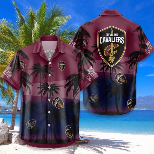 Cleveland Cavaliers Hawaiian Shirt Coconut Tree - Image 4