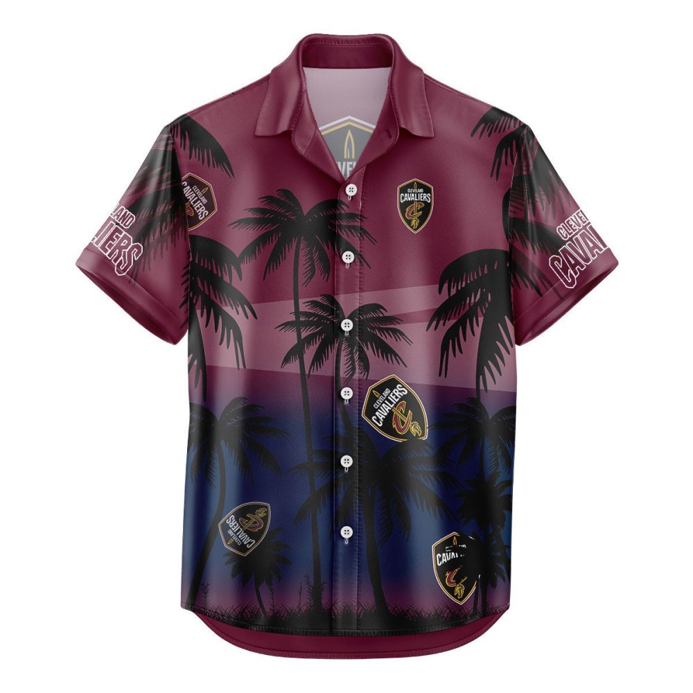 Cleveland Cavaliers Hawaiian Shirt Coconut Tree - Image 2