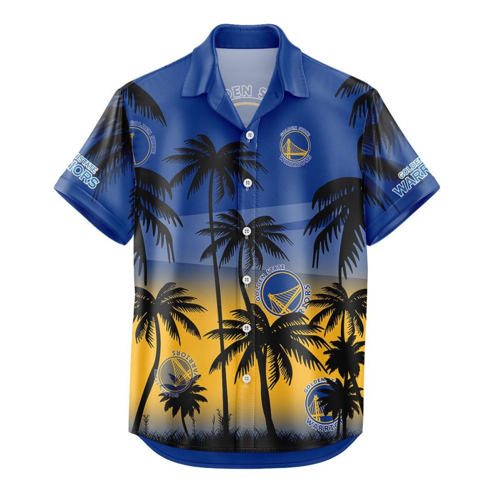 Golden State Warriors Hawaiian Shirt Coconut Tree - Image 2