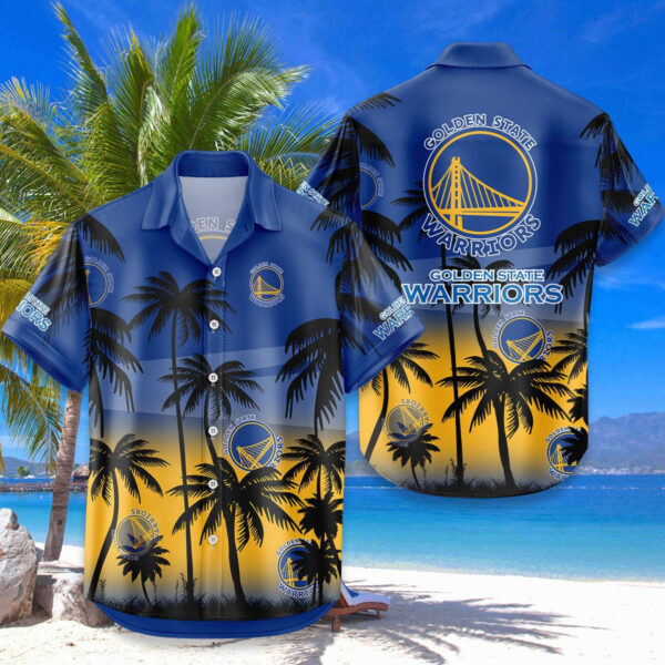 Golden State Warriors Hawaiian Shirt Coconut Tree - Image 4