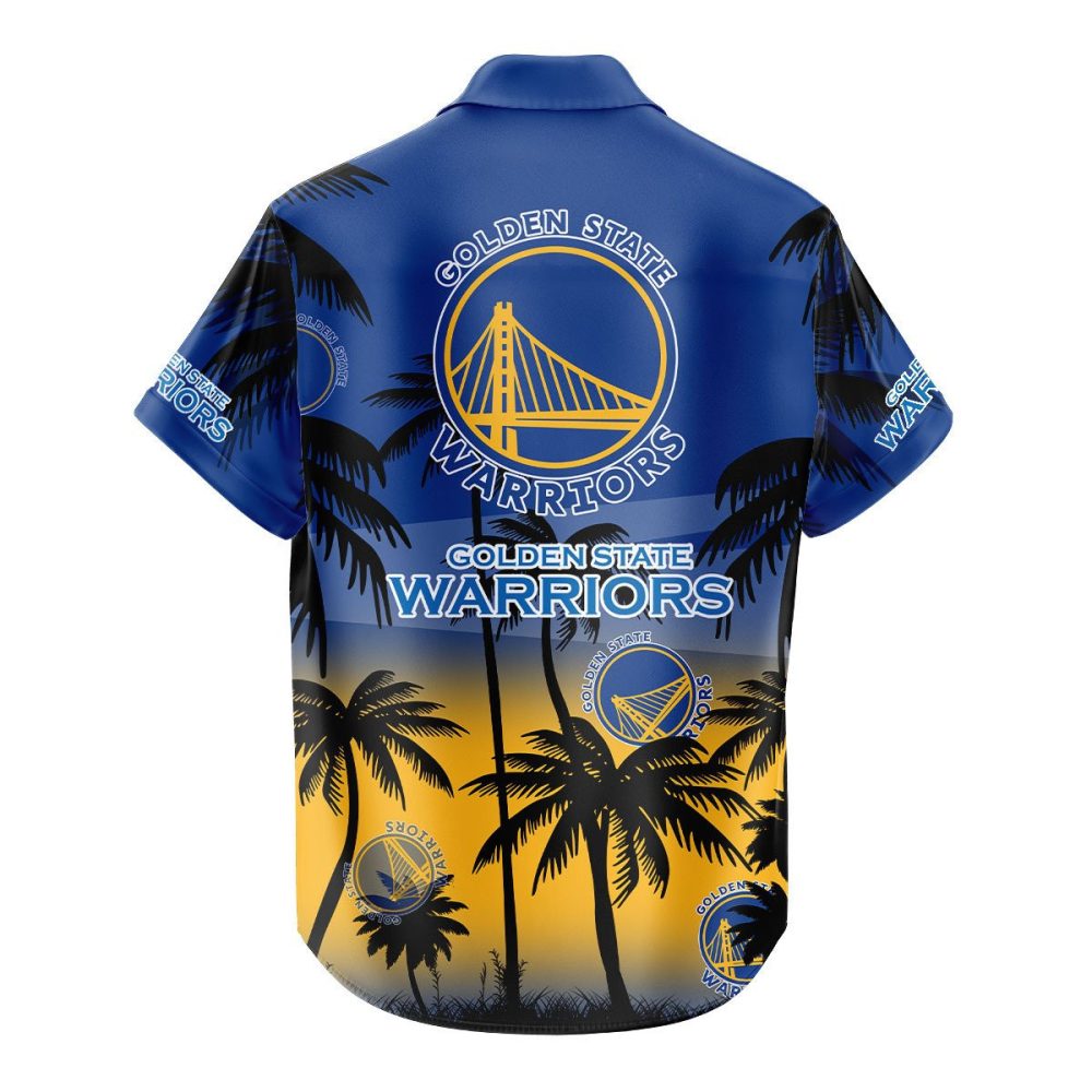 Golden State Warriors Hawaiian Shirt Coconut Tree - Image 3