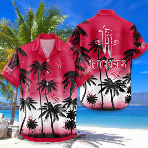 Houston Rockets Hawaiian Shirt Coconut Tree - Image 4