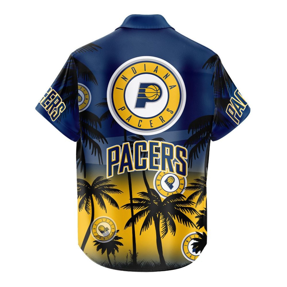 Indiana Pacers Hawaiian Shirt Coconut Tree - Image 3