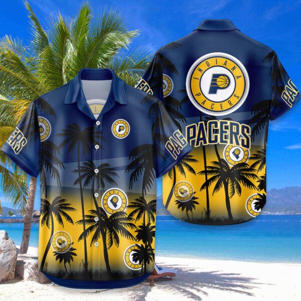 Indiana Pacers Hawaiian Shirt Coconut Tree - Image 4