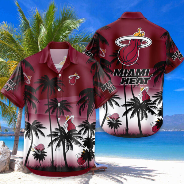 Miami Heat Hawaiian Shirt Coconut Tree - Image 4