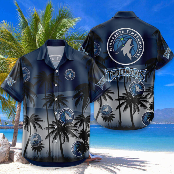 Minnesota Timberwolves Hawaiian Shirt Coconut Tree - Image 4