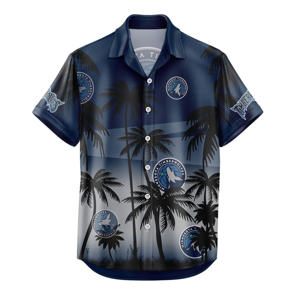Minnesota Timberwolves Hawaiian Shirt Coconut Tree - Image 2