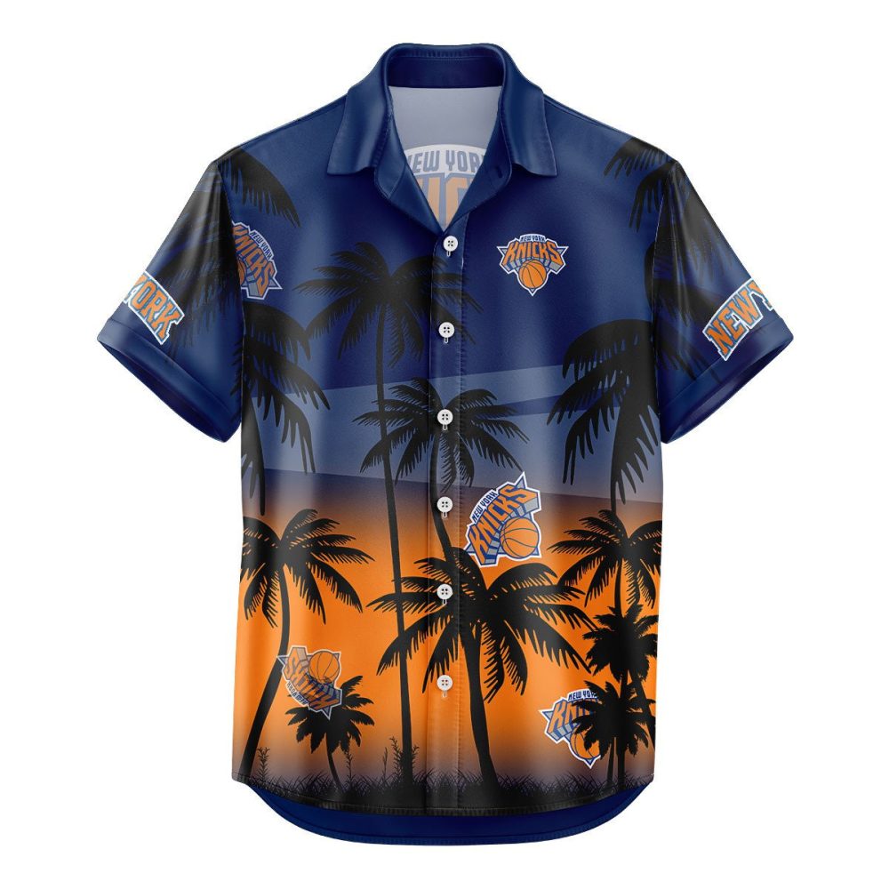 New York Knicks Hawaiian Shirt Coconut Tree - Image 2