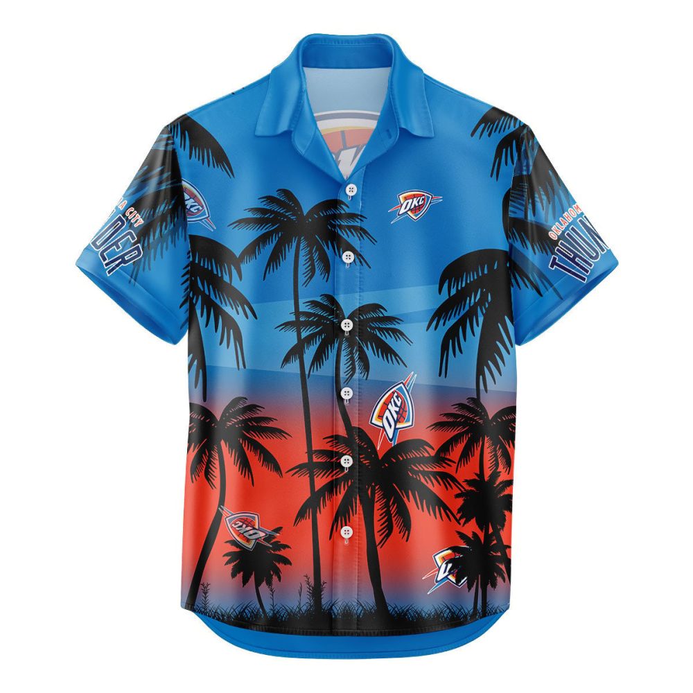 Oklahoma City Thunder Hawaiian Shirt Coconut Tree - Image 2