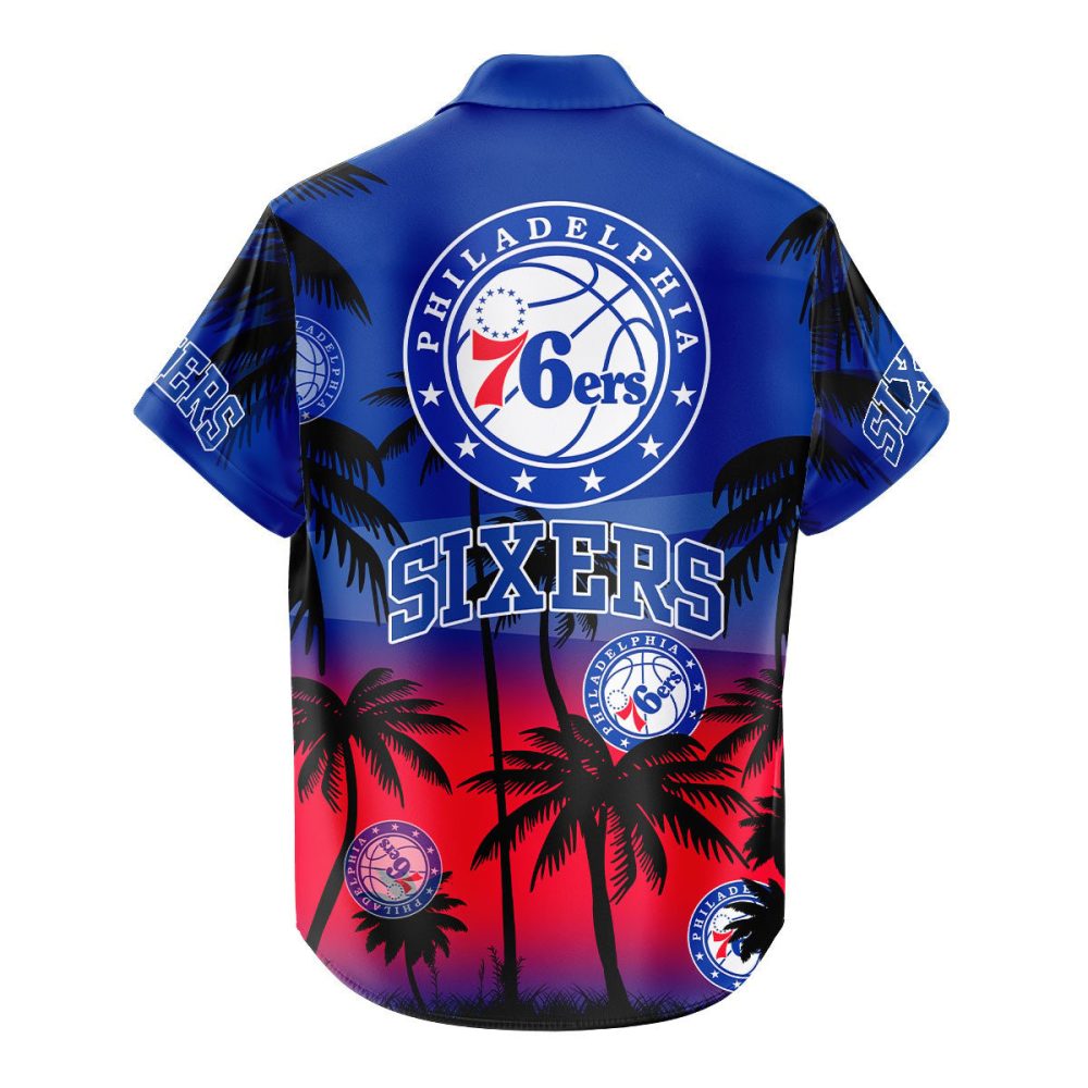 Philadelphia 76Ers Hawaiian Shirt Coconut Tree - Image 3