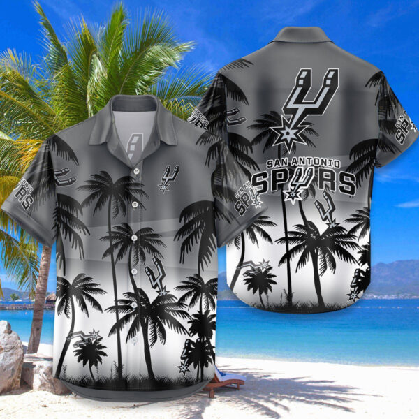 San Antonio Spurs Hawaiian Shirt Coconut Tree - Image 4