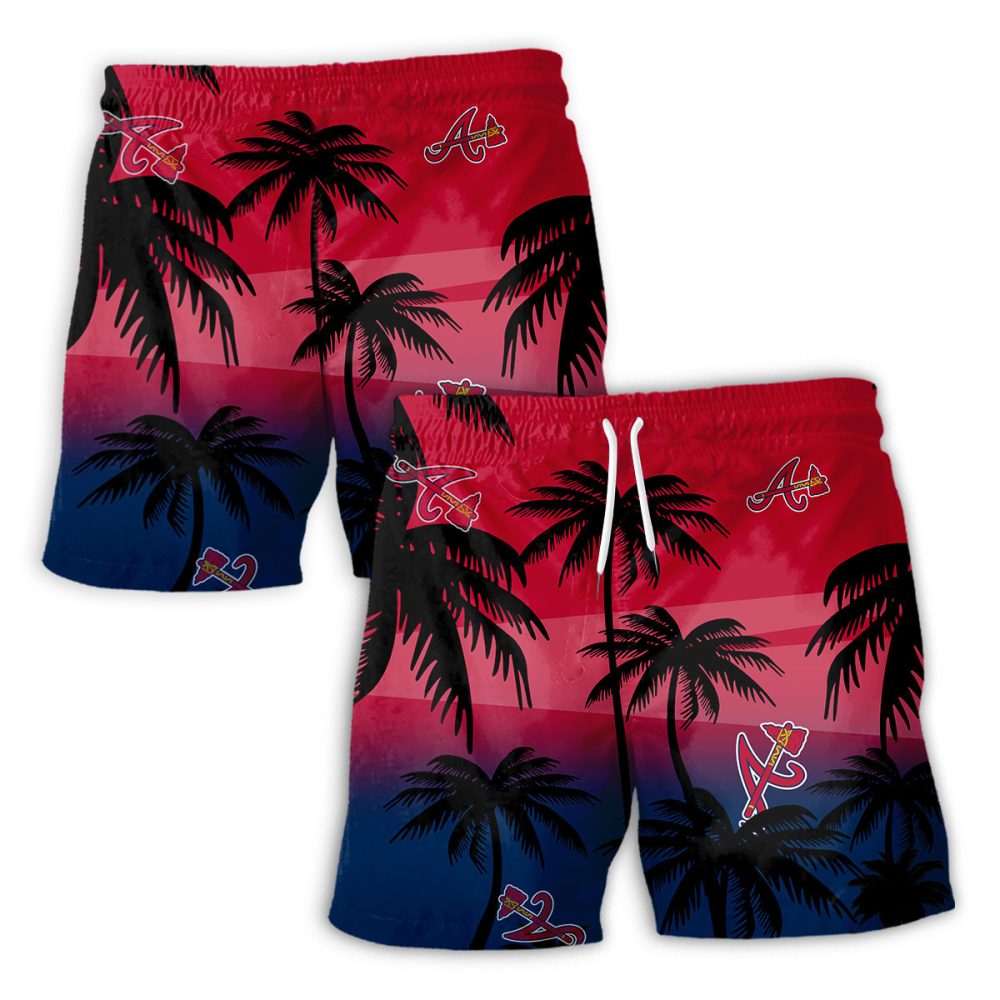 Atlanta Braves Hawaiian Shorts Coconut Tree - Image 2