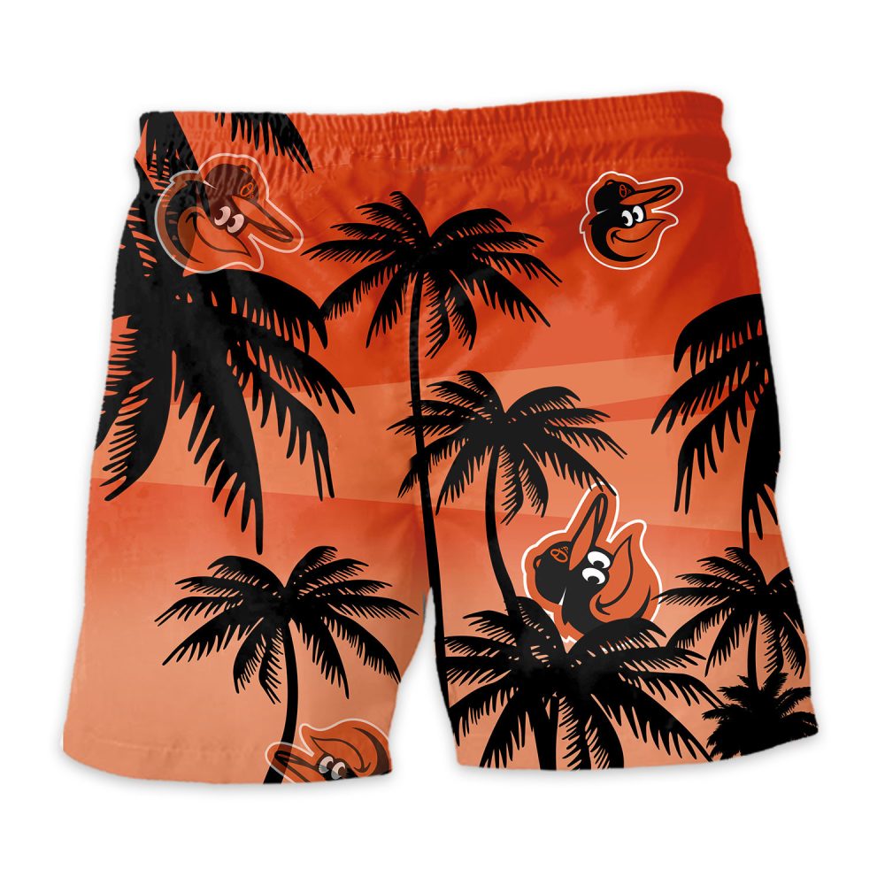 Baltimore Orioles Hawaiian Shorts Coconut Tree - Image 4