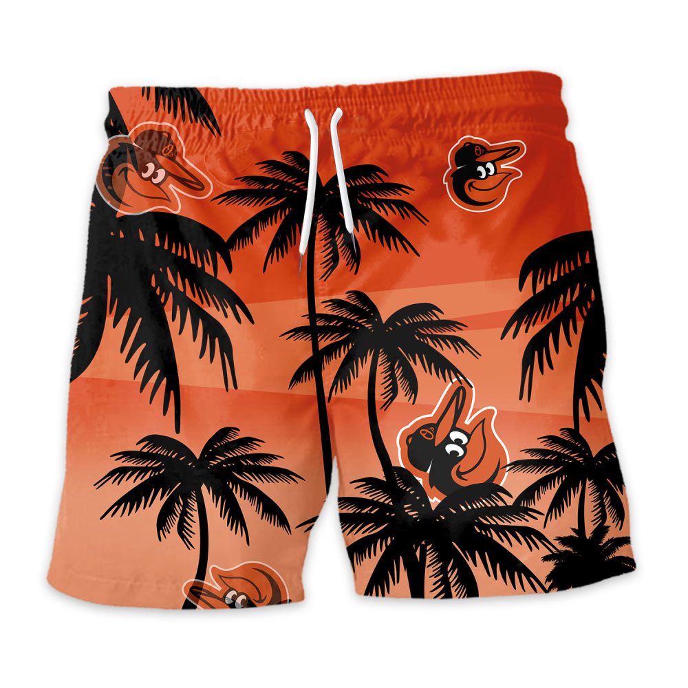 Baltimore Orioles Hawaiian Shorts Coconut Tree - Image 3