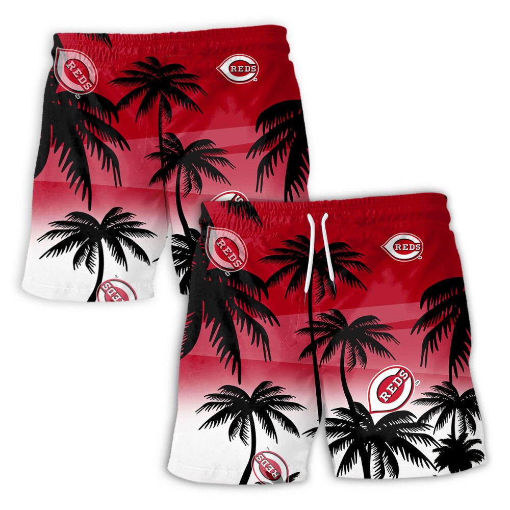 Cincinnati Reds Hawaiian Shorts Coconut Tree - Image 2