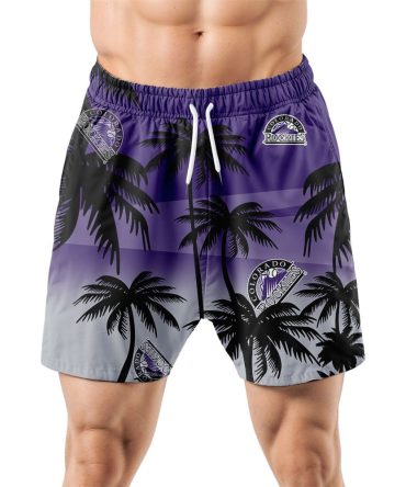 Colorado Rockies Hawaiian Shorts Coconut Tree