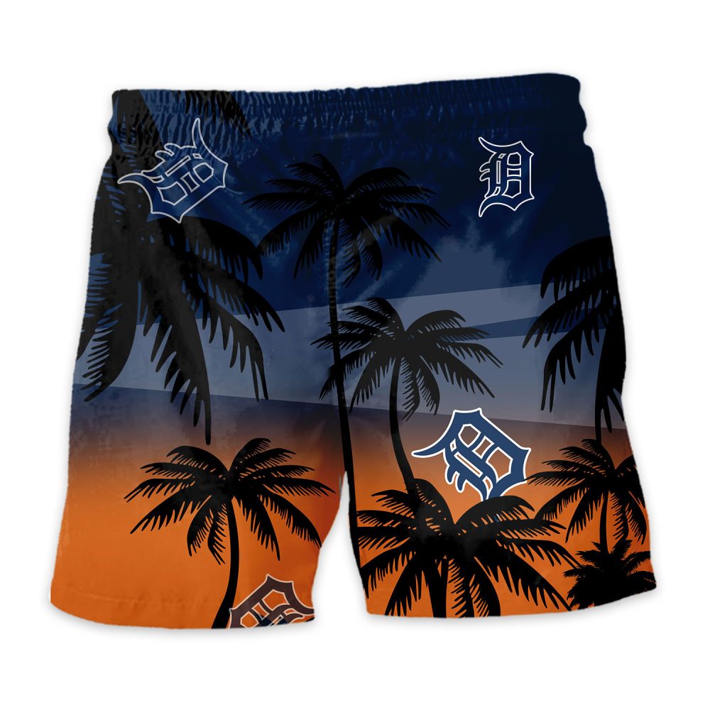 Detroit Tigers Hawaiian Shorts Coconut Tree - Image 4