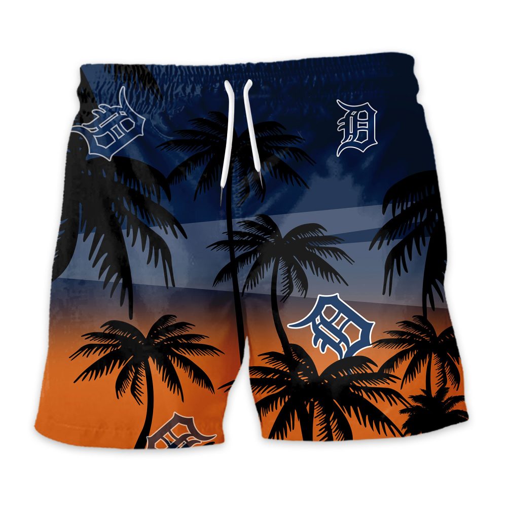 Detroit Tigers Hawaiian Shorts Coconut Tree - Image 3