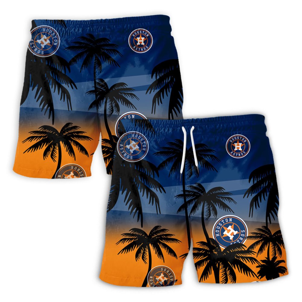 Houston Astros Hawaiian Shorts Coconut Tree - Image 2