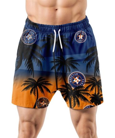 Houston Astros Hawaiian Shorts Coconut Tree