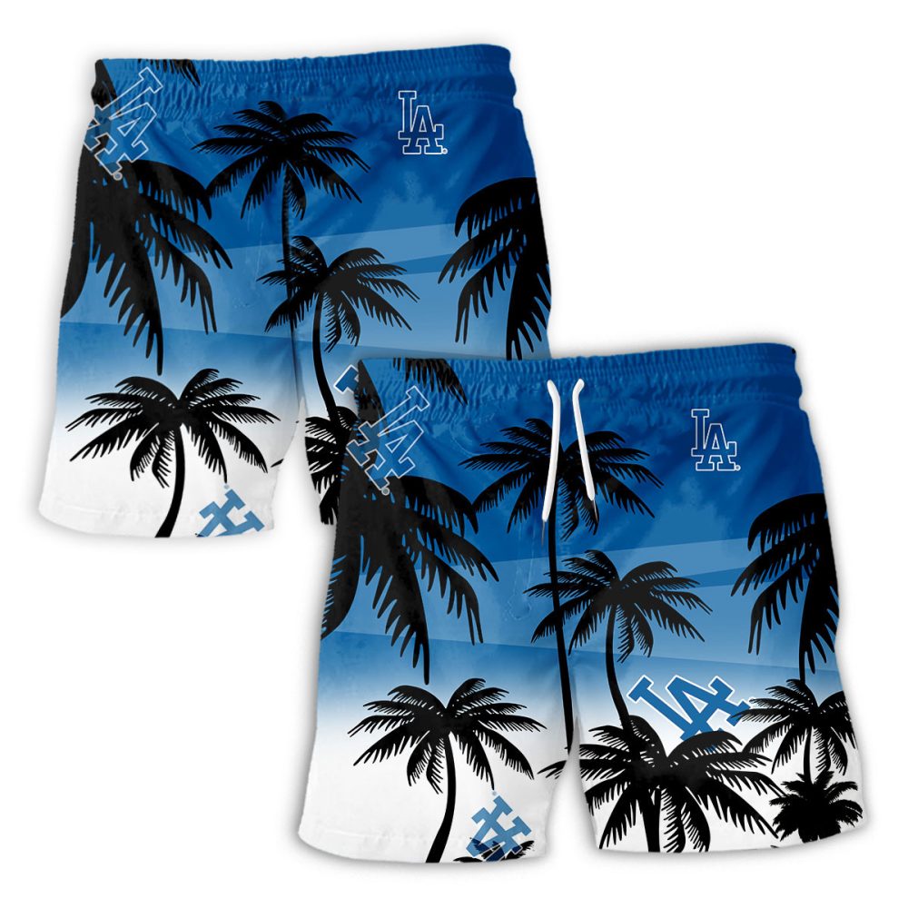 Los Angeles Dodgers Hawaiian Shorts Coconut Tree - Image 2