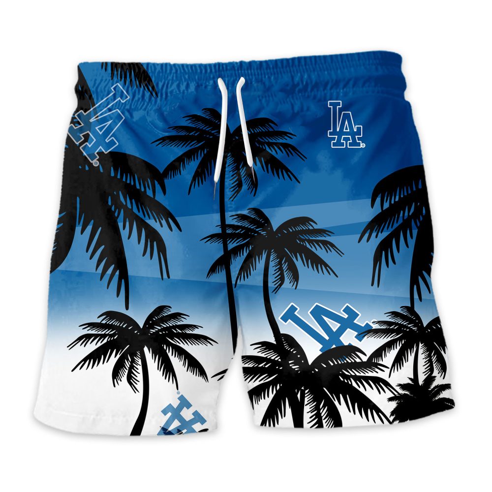 Los Angeles Dodgers Hawaiian Shorts Coconut Tree - Image 3