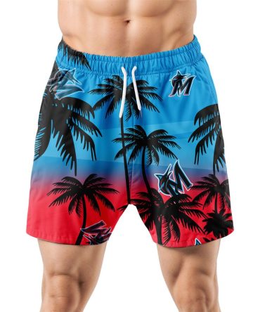 Miami Marlins Hawaiian Shorts Coconut Tree