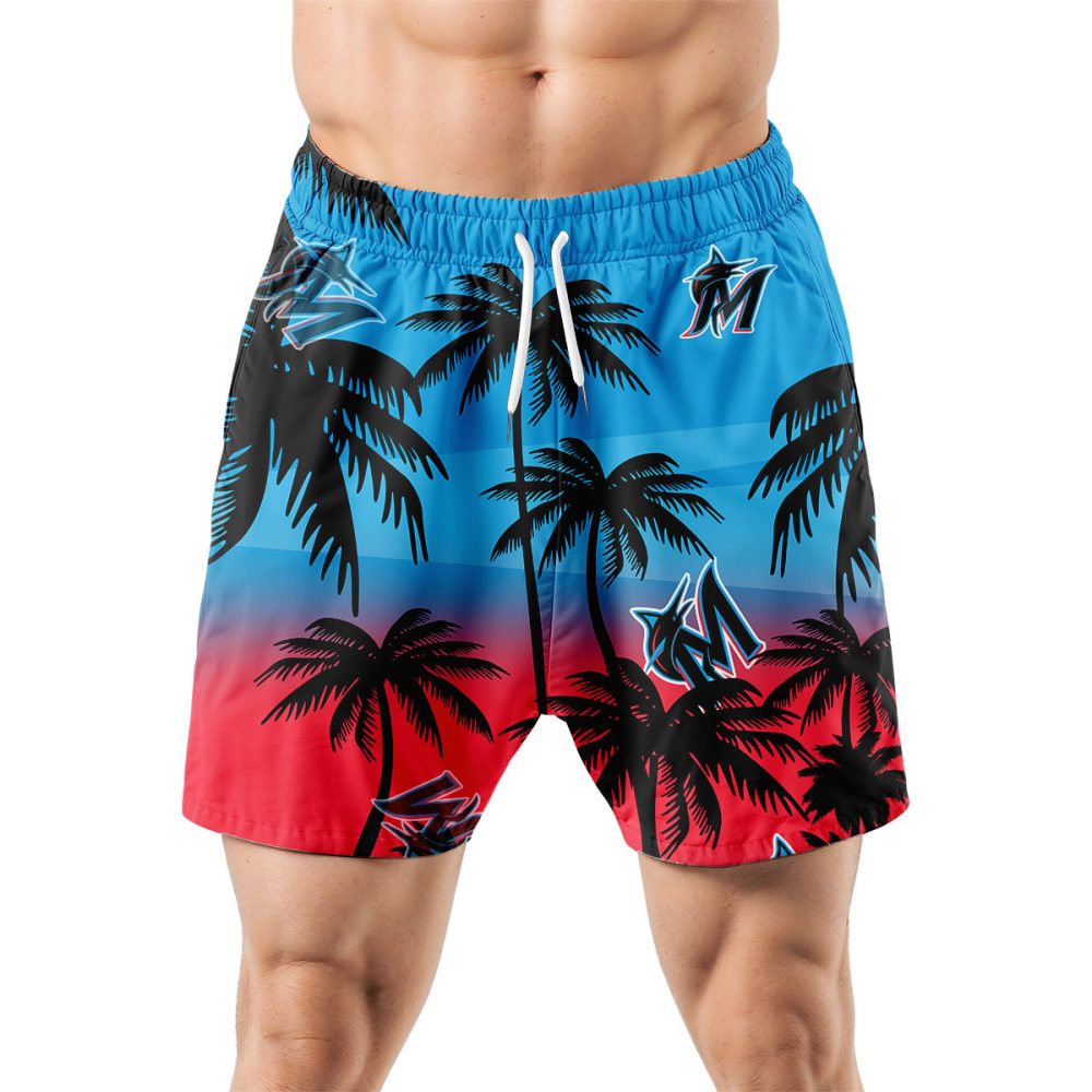 Miami Marlins Hawaiian Shorts Coconut Tree